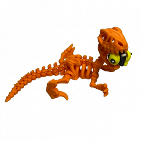 Jucărie Flexibilă, Schelet Raptor cu mini-Ziglut, Dinozauri, Portocaliu, 25 cm [3]