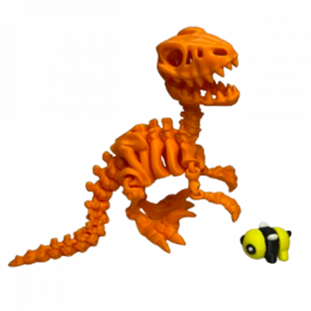 Jucărie Flexibilă, Schelet Raptor cu mini-Ziglut, Dinozauri, Portocaliu, 25 cm [2]