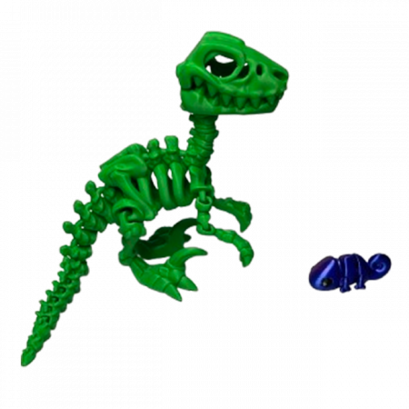 Jucărie Flexibilă, Schelet Raptor cu mini-Ziglut, Dinozauri, Verde, 25 cm [3]