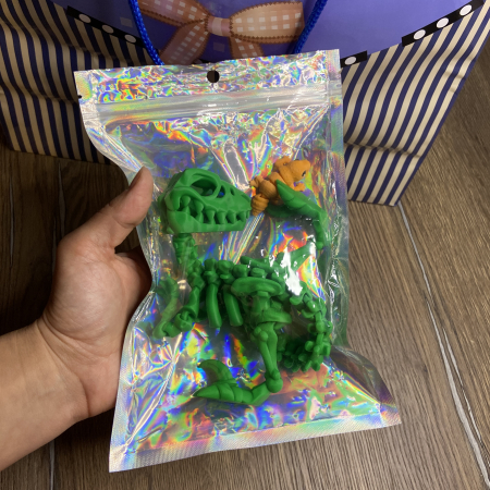 Jucărie Flexibilă, Schelet Raptor cu mini-Ziglut, Dinozauri, Verde, 25 cm [1]