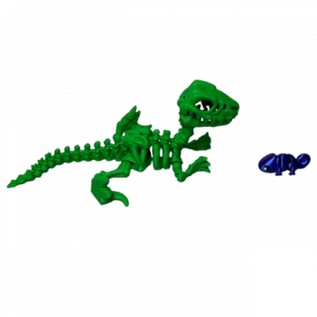 Jucărie Flexibilă, Schelet Raptor cu mini-Ziglut, Dinozauri, Verde, 25 cm [4]