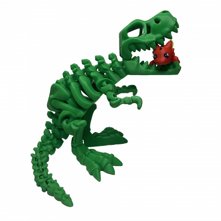 Zigluti Dinozauri Scheleti - Jucărie Flexibilă, Schelet T-Rex cu mini-Ziglut, Dinozauri, Verde, 25 cm