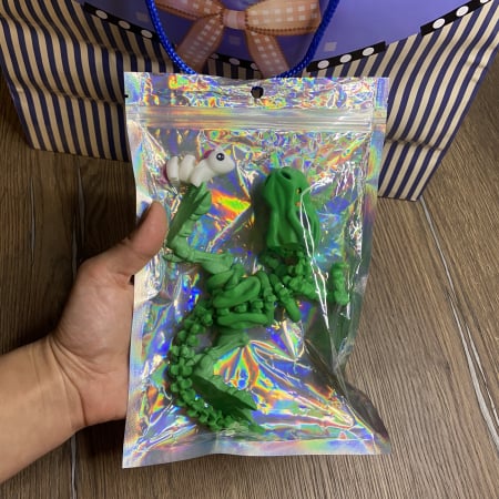 Jucărie Flexibilă, Schelet T-Rex cu mini-Ziglut, Dinozauri, Verde, 25 cm [1]
