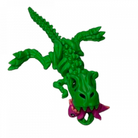 Jucărie Flexibilă, Schelet T-Rex cu mini-Ziglut, Dinozauri, Verde, 25 cm [4]