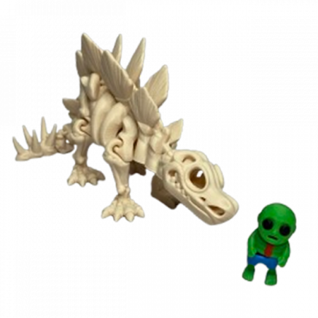 Jucărie Flexibilă, Schelet Stegozaur cu mini-Ziglut, Dinozauri, Alb Os, 25 cm [2]