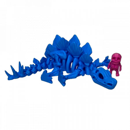 Jucărie Flexibilă, Schelet Stegozaur cu mini-Ziglut, Dinozauri, Albastru, 25 cm [3]