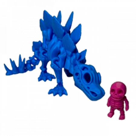 Jucărie Flexibilă, Schelet Stegozaur cu mini-Ziglut, Dinozauri, Albastru, 25 cm [2]