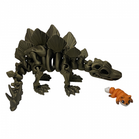 Jucării - Jucărie Flexibilă, Schelet Stegozaur cu mini-Ziglut, Dinozauri, Metalic, 25 cm
