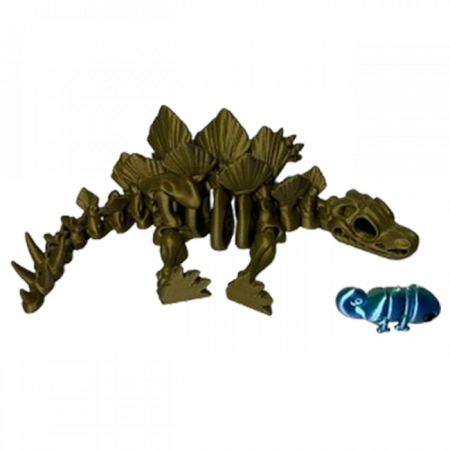 Jucărie Flexibilă, Schelet Stegozaur cu mini-Ziglut, Dinozauri, Metalic, 25 cm [3]