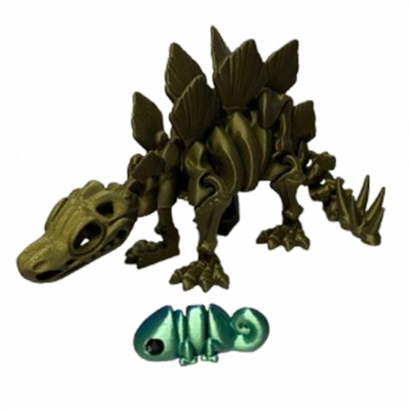 Jucărie Flexibilă, Schelet Stegozaur cu mini-Ziglut, Dinozauri, Metalic, 25 cm [2]