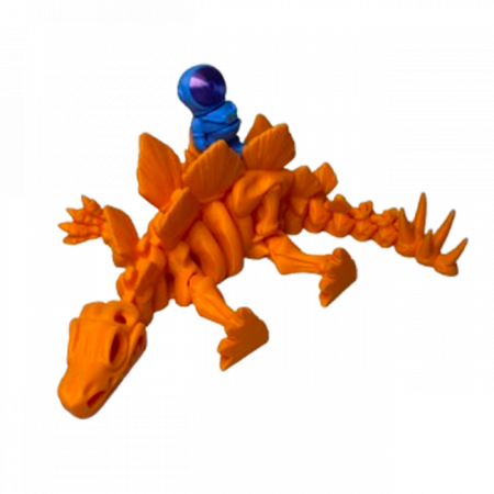 Jucărie Flexibilă, Schelet Stegozaur cu mini-Ziglut, Dinozauri, Portocaliu, 25 cm [5]