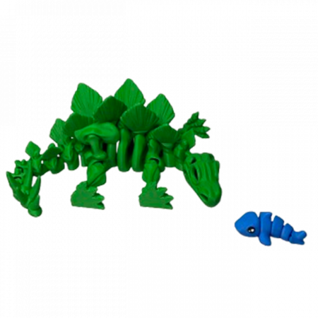 Jucărie Flexibilă, Schelet Stegozaur cu mini-Ziglut, Dinozauri, Verde, 25 cm [4]