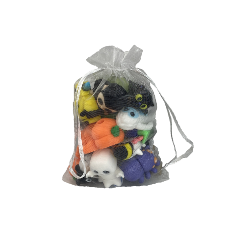 Jucării Flexibile, Set 20 Mini Zigluți de Halloween, plastic, Multicolor [5]