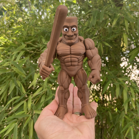Thug Tung Sahur Muschiulos - Italian Brain Rot - Jucarie 3D Articulata, Plastic [4]