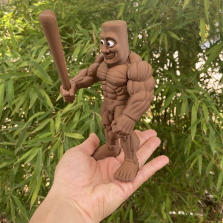 Thug Tung Sahur Muschiulos - Italian Brain Rot - Jucarie 3D Articulata, Plastic [5]