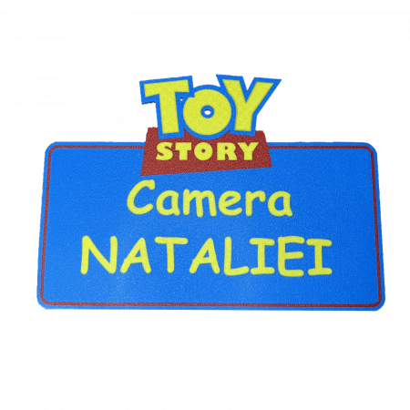 Placă Nume Personalizată Toy Story | Decor Ușă/Perete pentru Copii | 25x18 cm | Cadou Original cu Nume (Max 25 Caractere) [3]