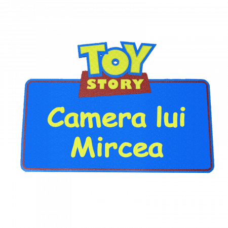 Placă Nume Personalizată Toy Story | Decor Ușă/Perete pentru Copii | 25x18 cm | Cadou Original cu Nume (Max 25 Caractere) [4]