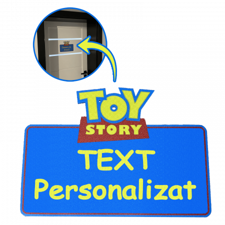 Plăcuțe pentru Uși - Placă Nume Personalizată Toy Story | Decor Ușă/Perete pentru Copii | 25x18 cm | Cadou Original cu Nume (Max 25 Caractere)