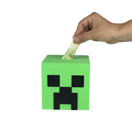 Pușculițe Tematice - Pusculita Creeper din Minecraft,12x12x12cm, cu capac de deschidere