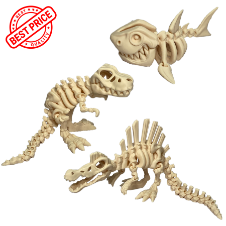 PACHETE PROMOȚIONALE - Pachet 2+1 dinozauri carnivori flexibili – T-Rex, Spinozaur și Rechin