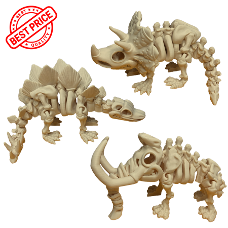 PACHETE PROMOȚIONALE - Pachet 2+1 Dinozauri Erbivori – Stegozaur, Mamut și Triceratops
