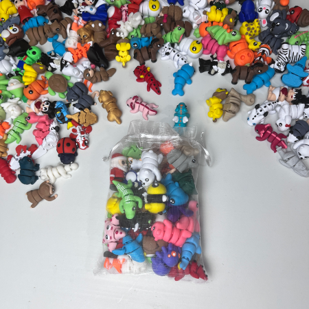 PACHETE PROMOȚIONALE - Pachet Avantajos Best Value 50 Mini Zigluți – Animăluțe Flexibile, Interactive pentru Copii | Cadou Distractiv & Educativ | Material PLA Sigur