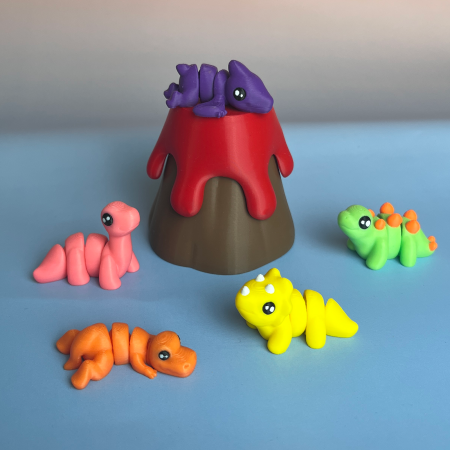 PACHETE PROMOȚIONALE - Set Vulcan cu Dinozauri – Container de Joacă cu Mini Zigluti