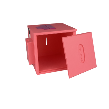 Pusculita Cap Porc, design Minecraft, 12x12x12cm cu capac de deschidere, Roz [3]