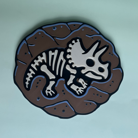 Puzzle 3D - Puzzle Fosilă Triceratops - Joc Educativ și Senzorial