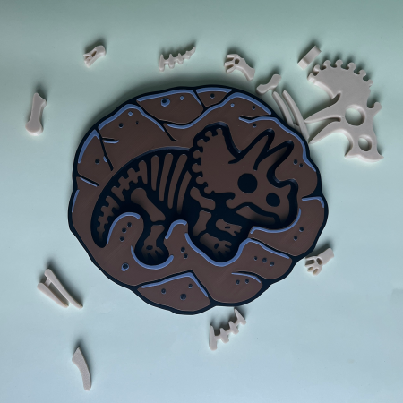 Puzzle Fosilă Triceratops - Joc Educativ și Senzorial [3]