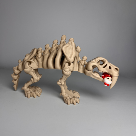 DINOZAURI MARI - Schelet MARE Sabertooth cu mini-Ziglut, 31 cm
