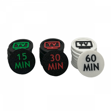 Jucării pentru Dezvoltare - Set Screen Time Tokens - Sistem Recompense pentru Copii 7+ ani | Control Timp TV/Tabletă (15/30/60 min) | Joc Educativ Parenting & Cadou Familial