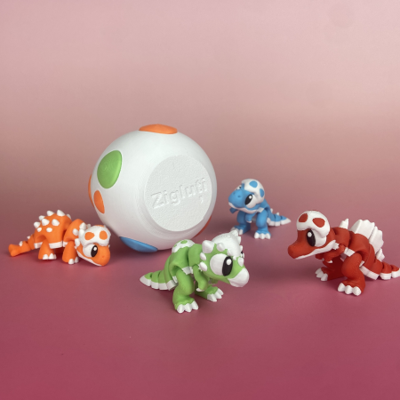 Set 4 Zigluti Grasuni Dinozauri + Ou de Dinozaur [3]