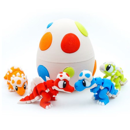 Zigluti - Set 4 Zigluti Grasuni Dinozauri + Ou de Dinozaur