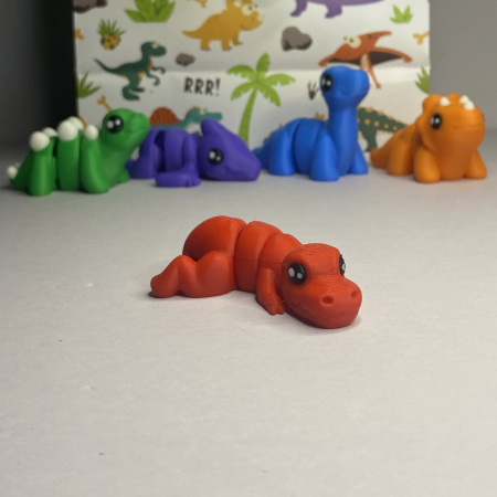 Set 5 Figurine Flexibile Zigluți Grasuni T-Rex, Triceratops, Stegozaur, Diplodocus, Pterodactil - pentru Copii 3+ Ani | Cadou Educativ (Material PLA Sigur) [3]