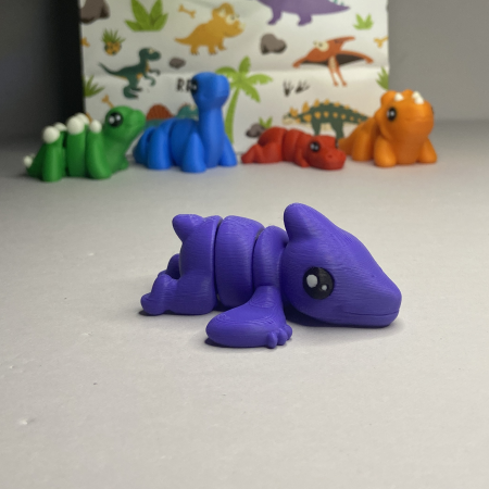 Set 5 Figurine Flexibile Zigluți Grasuni T-Rex, Triceratops, Stegozaur, Diplodocus, Pterodactil - pentru Copii 3+ Ani | Cadou Educativ (Material PLA Sigur) [5]