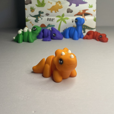 Set 5 Figurine Flexibile Zigluți Grasuni T-Rex, Triceratops, Stegozaur, Diplodocus, Pterodactil - pentru Copii 3+ Ani | Cadou Educativ (Material PLA Sigur) [7]