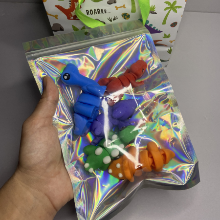Set 5 Figurine Flexibile Zigluți Grasuni T-Rex, Triceratops, Stegozaur, Diplodocus, Pterodactil - pentru Copii 3+ Ani | Cadou Educativ (Material PLA Sigur) [2]
