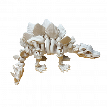 Set 7 Jucării Flexibile Dinozauri Scheleti, Culoare Alb Os, Material PLA Premiu [6]