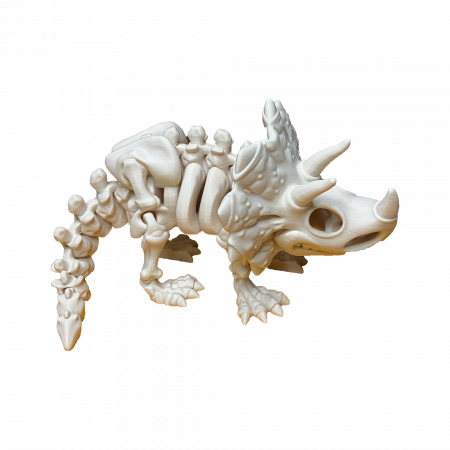 Set 7 Jucării Flexibile Dinozauri Scheleti, Culoare Alb Os, Material PLA Premiu [7]