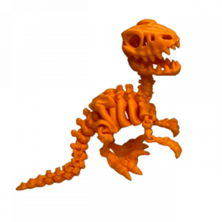 Set 7 Jucării Flexibile Dinozauri Scheleti, Culoare Portocaliu, Material PLA Premiu [4]