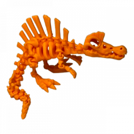 Set 7 Jucării Flexibile Dinozauri Scheleti, Culoare Portocaliu, Material PLA Premiu [1]