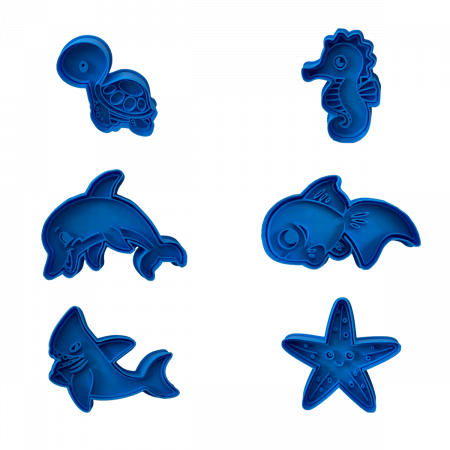 Set 6 Forme Prajituri - CookieStamps - Animale Acvatice - Cookie Cutters Decorative pentru Aluat, Ștampile Biscuiți Artizanali - forme ideale pentru copii [6]