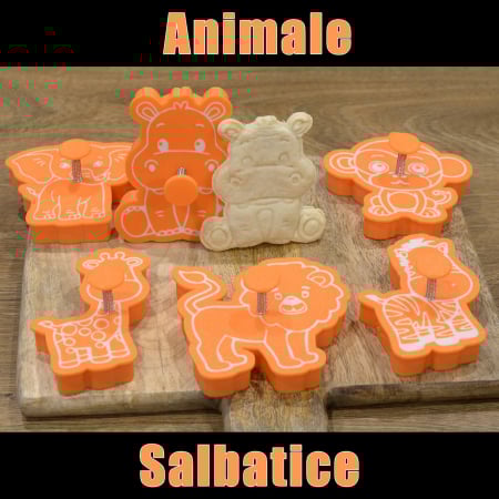 Seturi de Stampile - Set 6 Forme Prajituri - CookieStamps - Animale Salbatice - Cookie Cutters Decorative pentru Aluat, Ștampile Biscuiți Artizanali - forme ideale pentru copii
