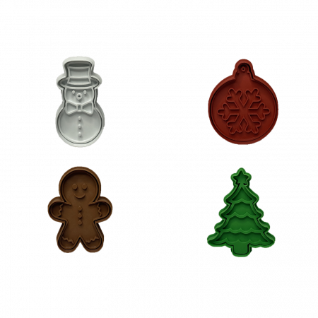 Set 4 Forme Prajituri - CookieStamps - Craciun 2 - Cookie Cutters Decorative pentru Aluat, Ștampile Biscuiți Artizanali - forme ideale pentru copii [6]