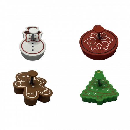 Set 4 Forme Prajituri - CookieStamps - Craciun 2 - Cookie Cutters Decorative pentru Aluat, Ștampile Biscuiți Artizanali - forme ideale pentru copii [7]