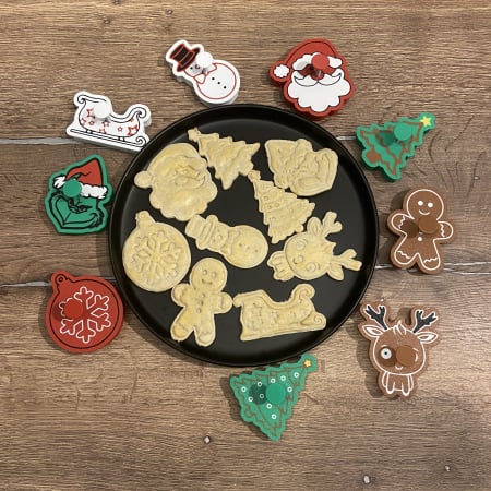 Set 9 Forme Prajituri - CookieStamps - Craciun Complet - Cookie Cutters Decorative pentru Aluat, Ștampile Biscuiți Artizanali - forme ideale pentru copii [1]
