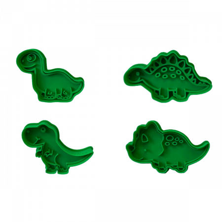 Set 4 Forme Prajituri - CookieStamps - Dinozauri - Cookie Cutters Decorative pentru Aluat, Ștampile Biscuiți Artizanali - forme ideale pentru copii [6]