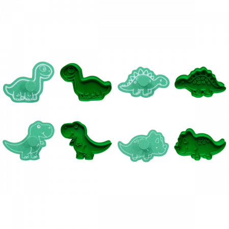 Set 4 Forme Prajituri - CookieStamps - Dinozauri - Cookie Cutters Decorative pentru Aluat, Ștampile Biscuiți Artizanali - forme ideale pentru copii [1]