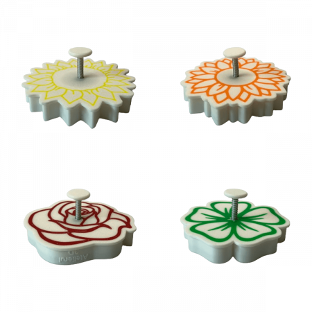 Set 4 Forme Prajituri - CookieStamps - Flori 1 - Cookie Cutters Decorative pentru Aluat, Ștampile Biscuiți Artizanali - forme ideale pentru copii [7]